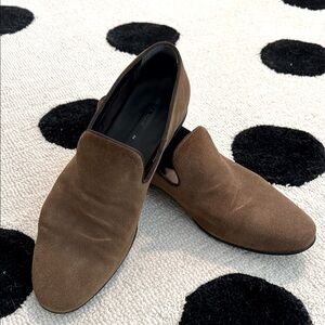 Zara Brown Suede Slip-On Loafers